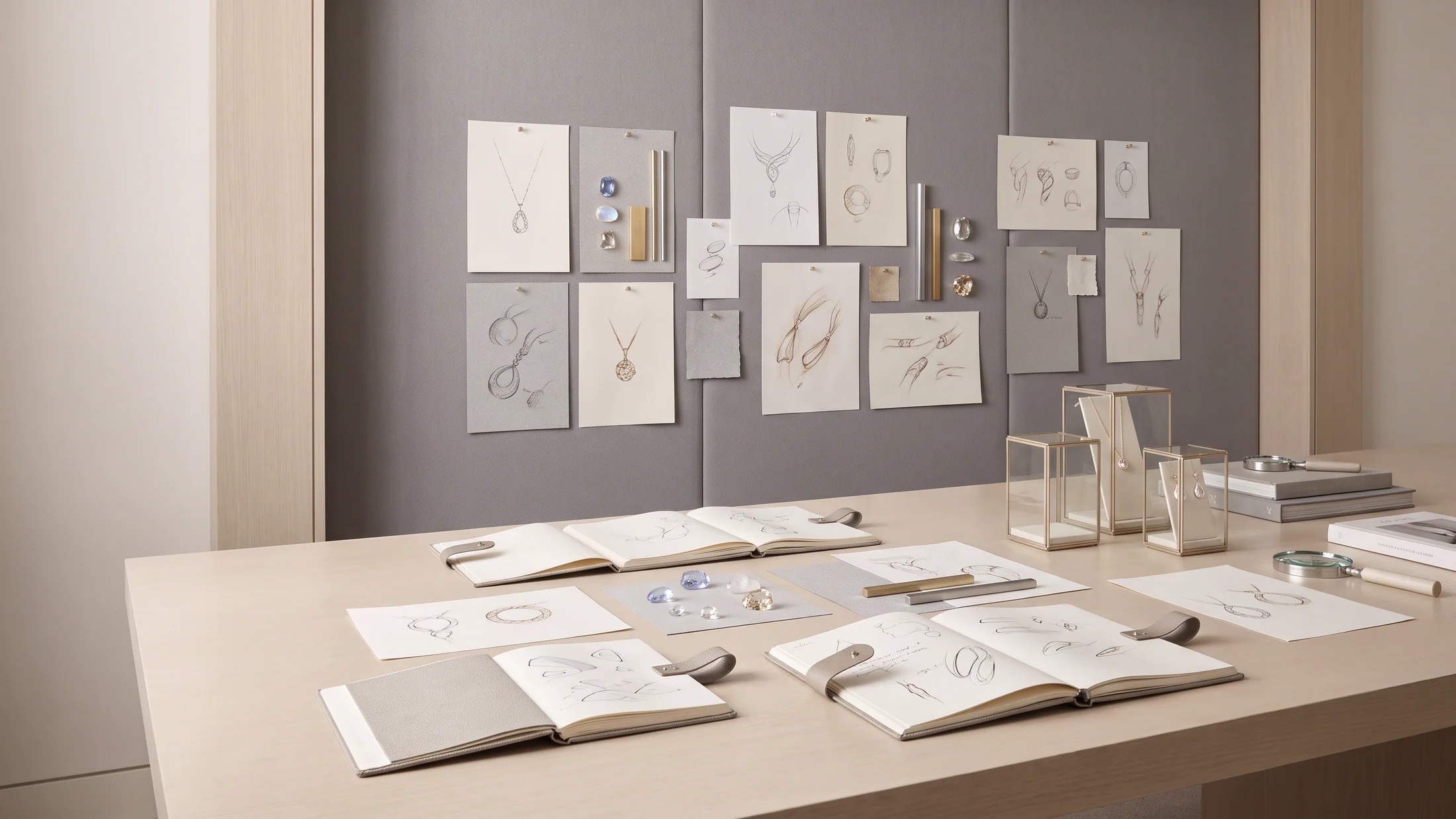 Jewelry design reference wall