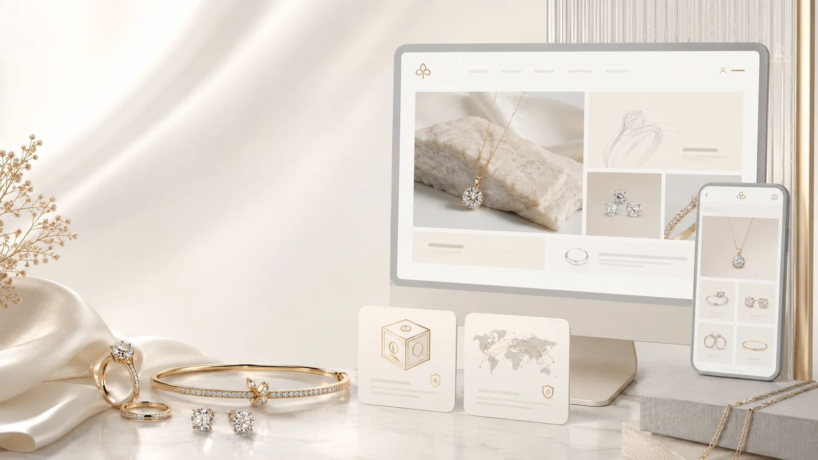 Branded jewelry storefront presentation