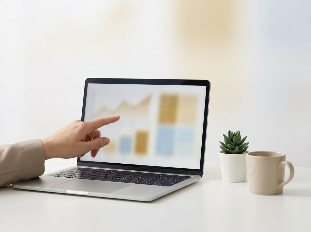 A seller reviewing a pricing overview on a laptop